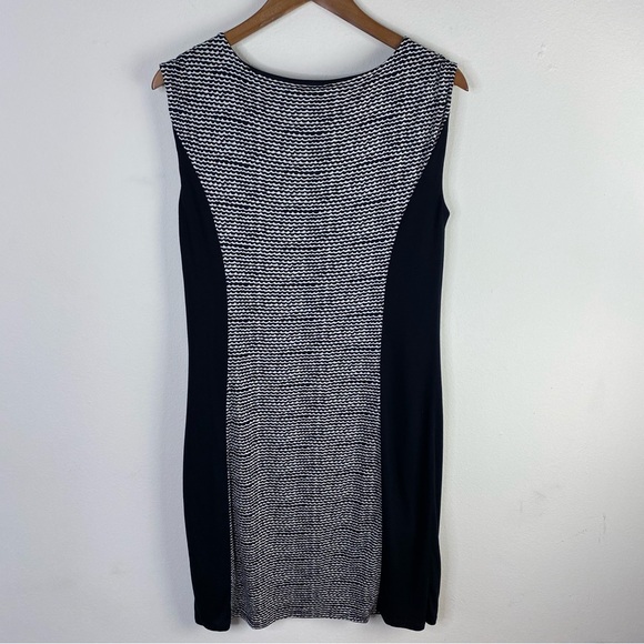 Ann Taylor loft sleeveless shift dress women’s size medium NWT black / off white - Picture 4 of 8